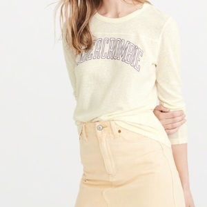 NWT Abercrombie Light Yellow Tee XXS